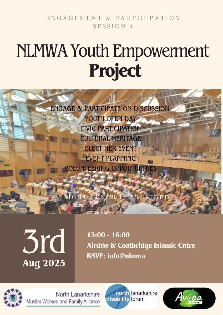 Flyer for an NLMWA wellbeing and participation session