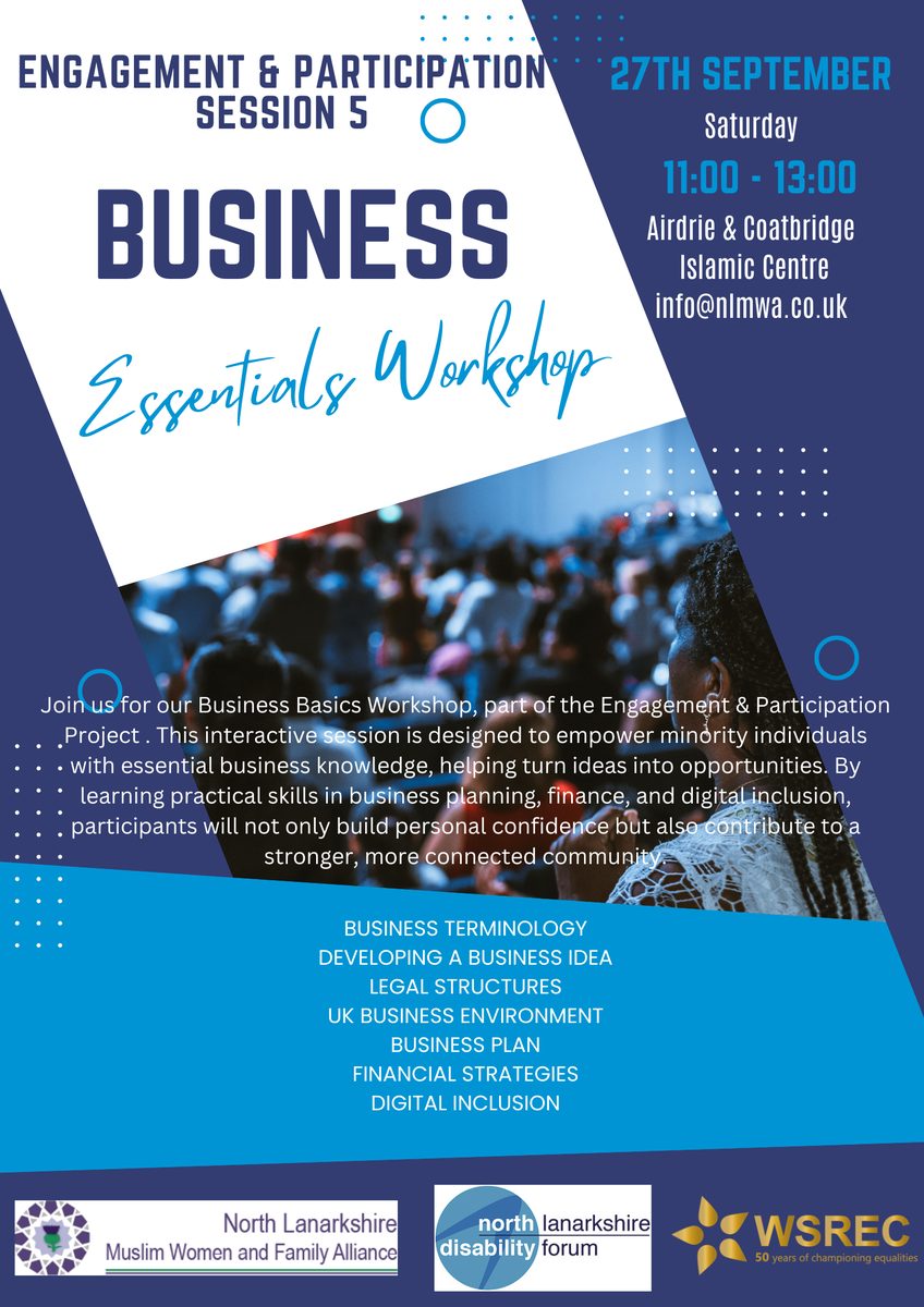 Flyer for an NLMWA engagement and participation session