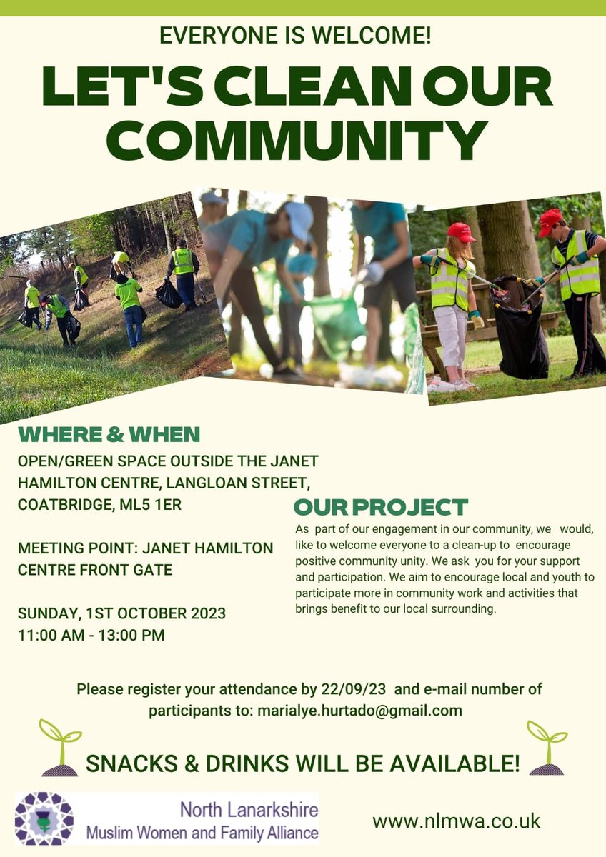 Flyer for the NLMWA environmental community clean-up project